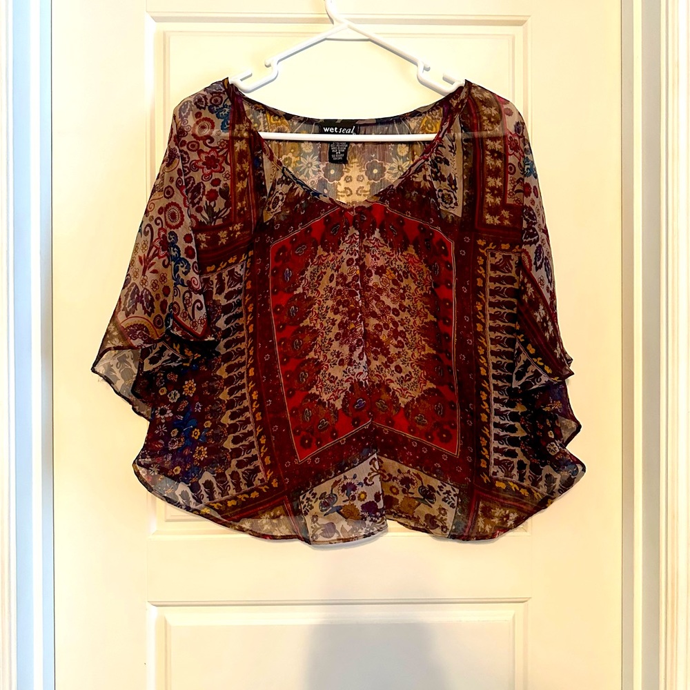 Wet seal sheer top